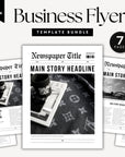 Newspaper Business Flyer Bundle Canva Template | Business Marketing Announcement