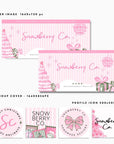 Facebook Branding Canva Template | Vintage Pink Christmas Cover Photos & Icon | Roselle - Trendy Fox Studio