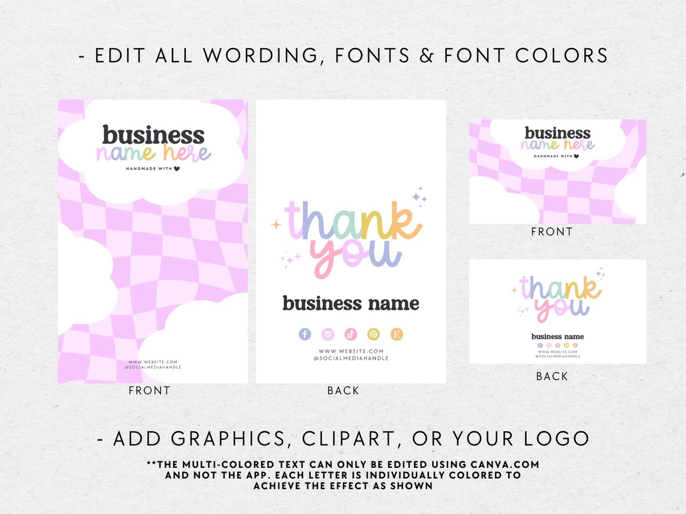 Product Display Backing Card Canva Template | Lulu
