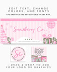 Facebook Branding Canva Template | Vintage Pink Christmas Cover Photos & Icon | Roselle - Trendy Fox Studio