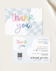 Business Thank You Card Canva Template | Checkered Rainbow | Lumi - Trendy Fox Studio
