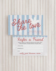 Refer A Friend Discount Business Card Canva Template | Preppy Stripes| Margot - Trendy Fox Studio
