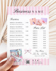 Services & Price List Menu Canva Template | Coquette Stripes | Brit - Trendy Fox Studio
