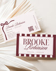 Business Card with QR Code Canva Template | Hair Stylist | Elegant Old Money Style | Lorna - Trendy Fox Studio