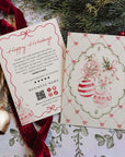 Christmas Business Thank You Card Canva Template | Coquette Watercolor Ornaments Holiday Insert