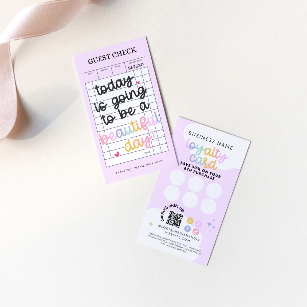 Loyalty Card Canva Template | Colorful Rainbow | Lulu - Trendy Fox Studio