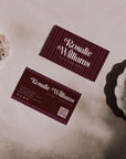 Business Card Canva Template | Chic Vintage Stripe | Plum - Trendy Fox Studio
