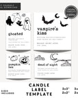 Halloween Candle Label Canva Template | Spooky Ghosts & Pumpkins - Trendy Fox Studio