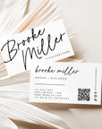 Business Card with QR Code Canva Template | Modern Boho | Inez - Trendy Fox Studio