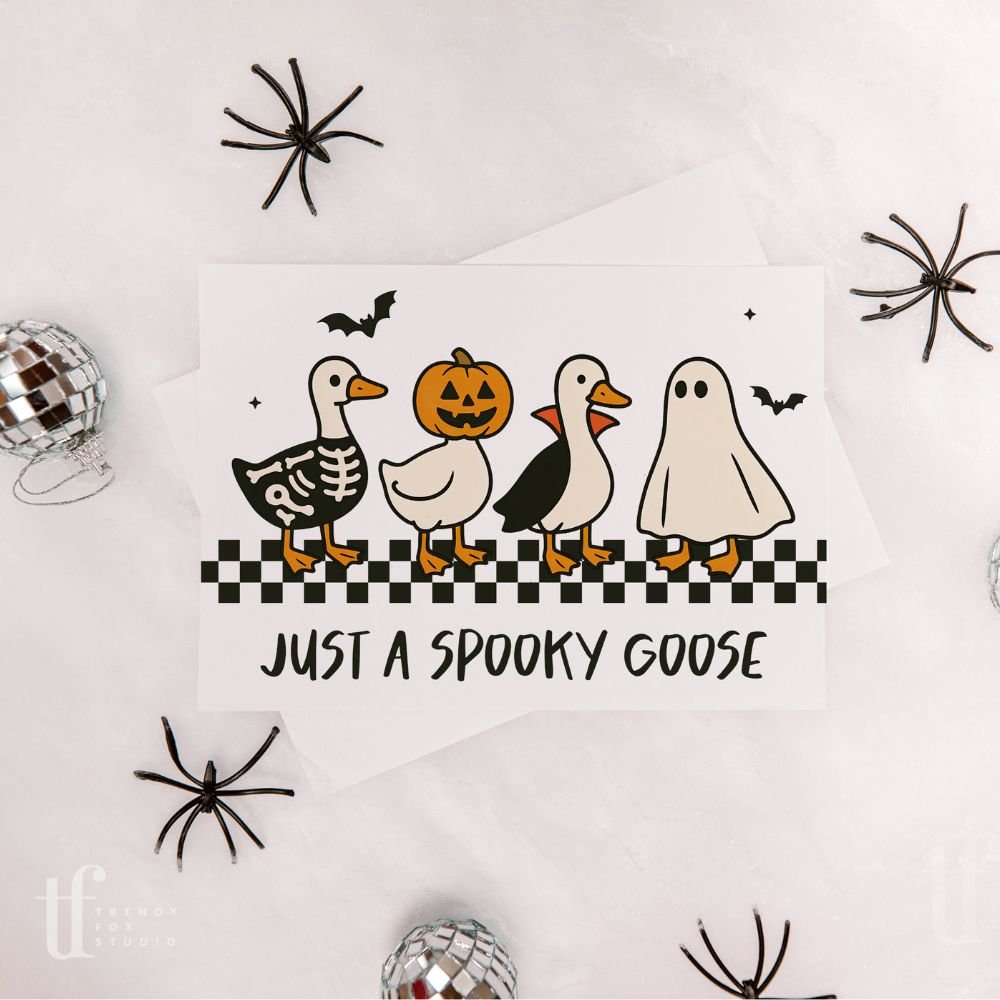 Halloween Business Thank You Card Canva Template | Just A Spooky Goose - Trendy Fox Studio