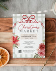 Christmas Craft Fair Event Flyer with QR Code Canva Template | Preppy Granmillenial - Trendy Fox Studio
