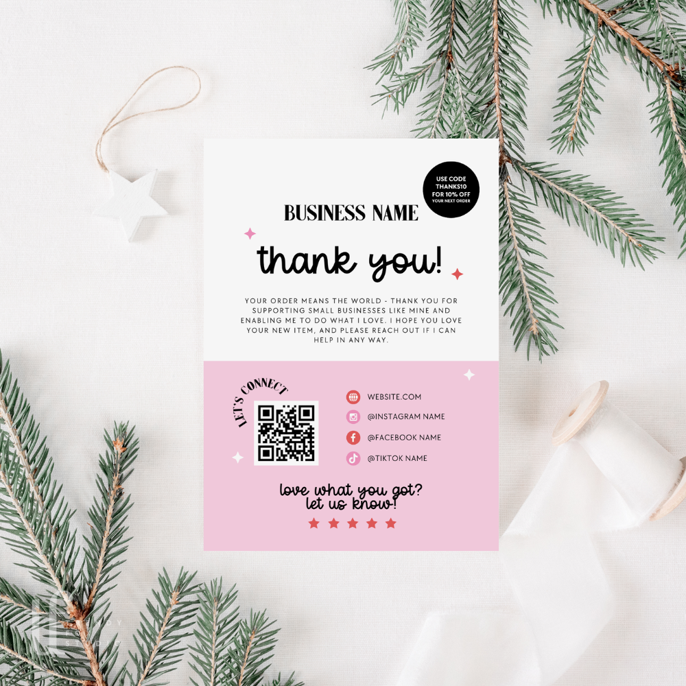 Christmas Business Thank You Card Canva Template | Retro Merry Vibes