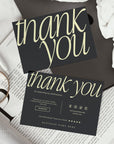 Business Thank You Card Canva Template | Luxe Black | Nysa - Trendy Fox Studio