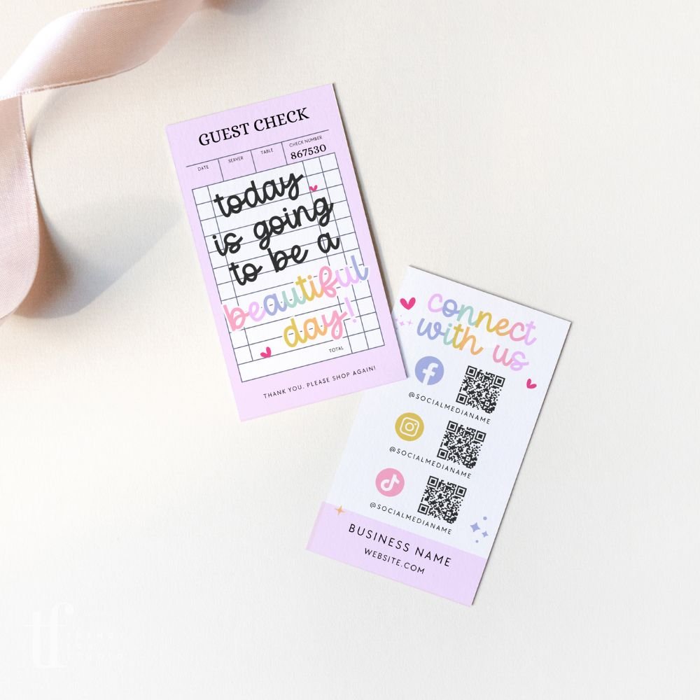 QR Code Social Media Connect with Us Business Card Canva Template | Lulu - Trendy Fox Studio