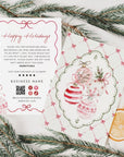 Christmas Business Thank You Card Canva Template | Coquette Watercolor Ornaments Holiday Insert
