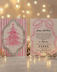 Christmas Business Thank You Card Canva Template | Roselle | Vintage Pink Christmas - Trendy Fox Studio