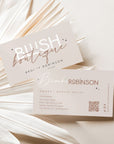 Business Card Canva Template with QR Code | Makeup Artist | Elegant Boho | Noa - Trendy Fox Studio