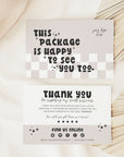 Business Thank You Card Canva Template | Retro Checkered | Millie - Trendy Fox Studio