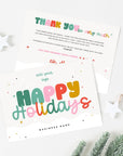 Christmas Business Thank You Card Canva Template | Rainbow - Trendy Fox Studio