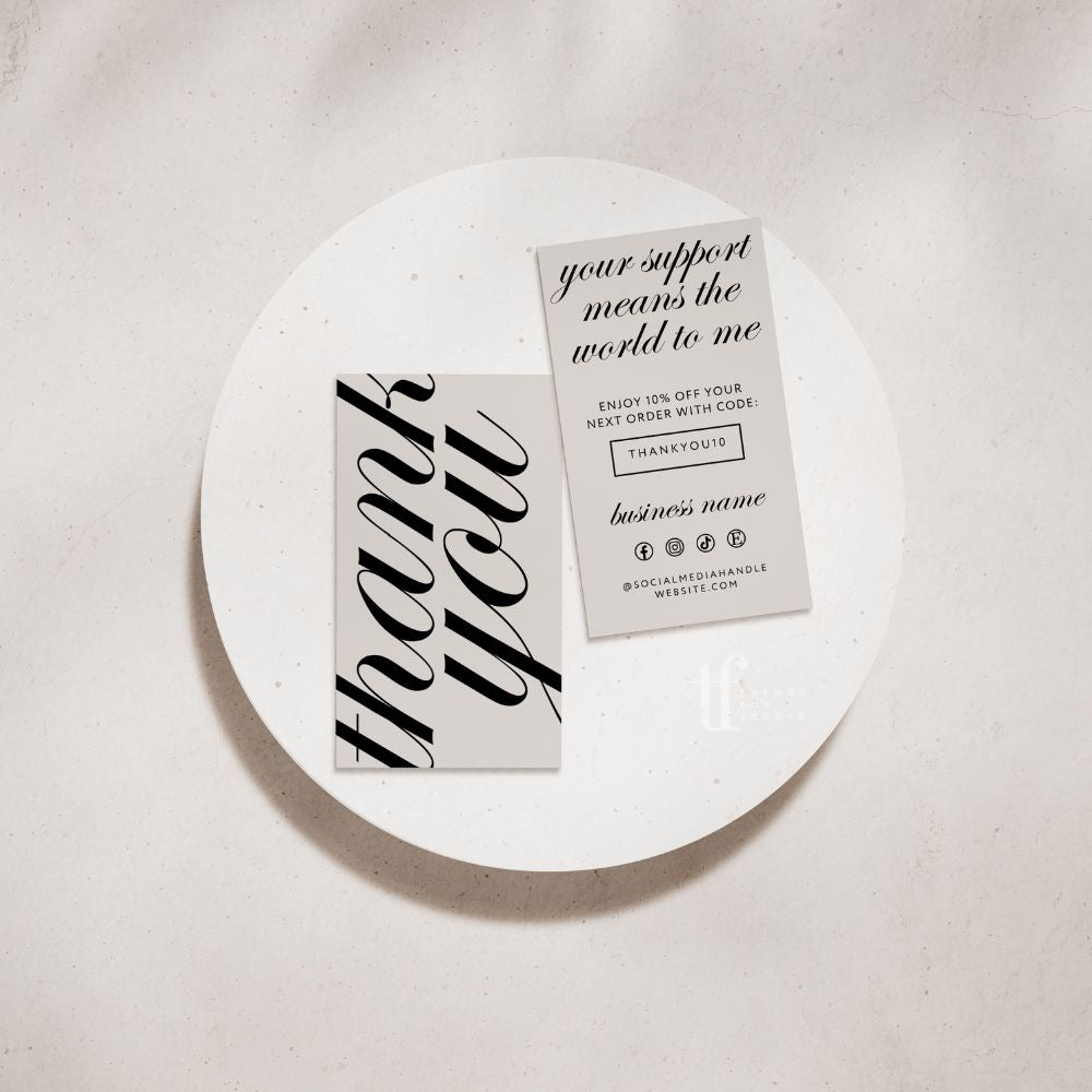 Business Card Thank You Canva Template | Wynn - Trendy Fox Studio