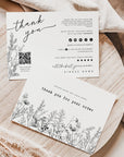 Business Thank You Card with QR Code, Canva Template | Rustic Botanical | Everleaf - Trendy Fox Studio