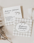 Square Business Card Canva Template with QR Code | Cottagecore Gingham | Lula - Trendy Fox Studio