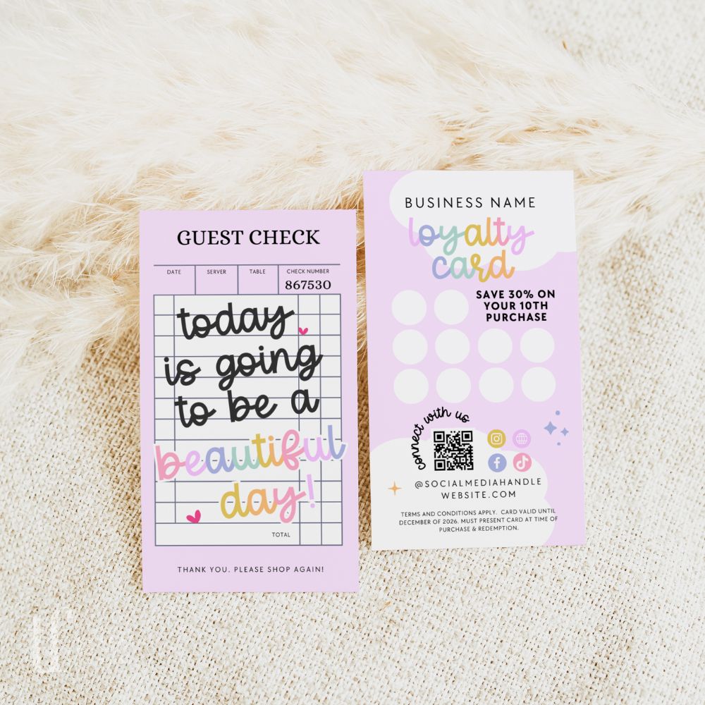 Loyalty Card Canva Template | Colorful Rainbow | Lulu - Trendy Fox Studio
