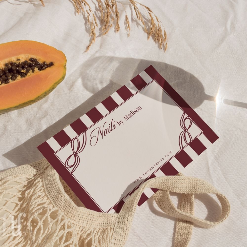 False/Artificial Nails Backing Card, Editable Press On Nail Display Card Canva Template | Lorna - Trendy Fox Studio