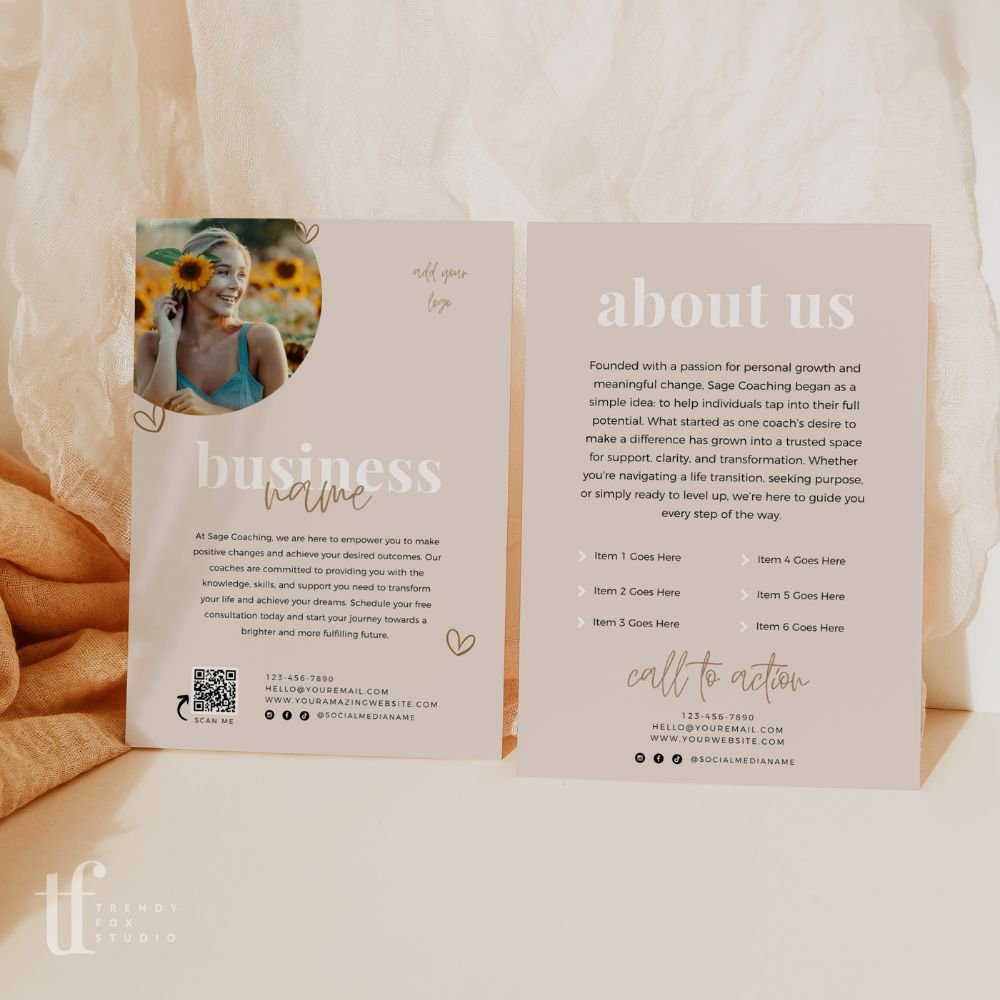 Business Introduction Flyer | Canva Template - Trendy Fox Studio