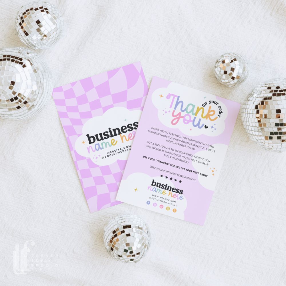 Business Thank You Card Canva Template | Portrait | Lulu - Trendy Fox Studio