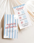 Business Card Canva Template | Social Media QR Code | Preppy Stripes | Margot - Trendy Fox Studio