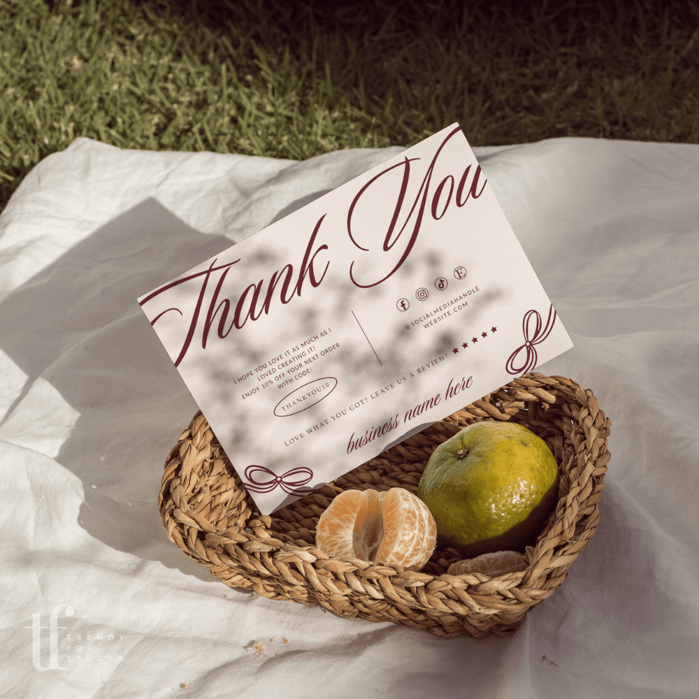 Business Thank You Card Canva Template | Elegant Old Money Style | Lorna - Trendy Fox Studio
