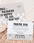 Business Thank You Card Canva Template | Retro Checkered | Millie - Trendy Fox Studio