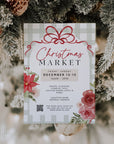 Christmas Craft Fair Event Flyer with QR Code Canva Template | Preppy Granmillenial - Trendy Fox Studio