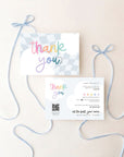 Business Thank You Card Canva Template | Checkered Rainbow | Lumi