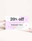 Business Coupon Card, Discount Card Canva Template | Colorful Rainbow | Lulu - Trendy Fox Studio