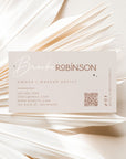 Business Card Canva Template with QR Code | Makeup Artist | Elegant Boho | Noa - Trendy Fox Studio