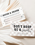 Refer A Friend Discount Card Canva Template | Cute Retro Checkered | Millie - Trendy Fox Studio