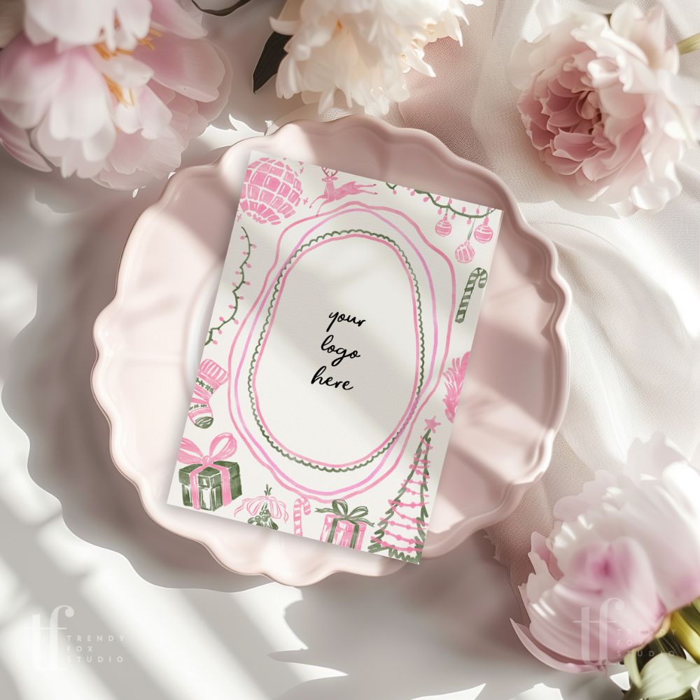 Christmas Business Thank You Card Canva Template | Roselle - Trendy Fox Studio