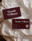 Business Card Canva Template | Chic Vintage Stripe | Plum - Trendy Fox Studio