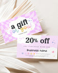 Business Coupon Card, Discount Card Canva Template | Colorful Rainbow | Lulu - Trendy Fox Studio