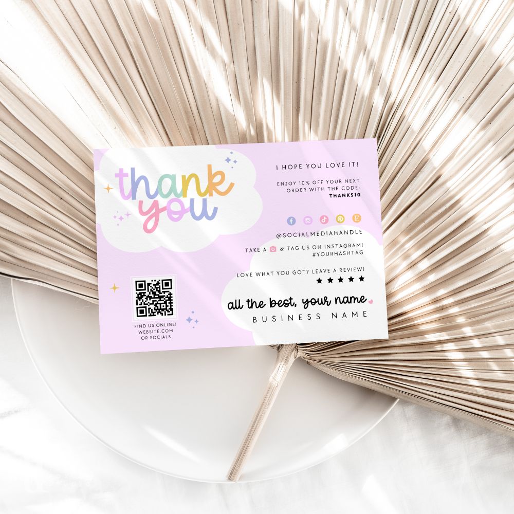 Business Thank You Card Canva Template | Lulu - Trendy Fox Studio