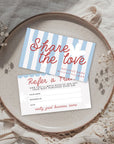 Refer A Friend Discount Business Card Canva Template | Preppy Stripes| Margot - Trendy Fox Studio