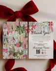 Christmas Business Thank You Card Canva Template | Coquette Bows Holiday Insert - Trendy Fox Studio