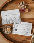 Business Thank You Card with QR Code, Canva Template | Rustic Botanical | Everleaf - Trendy Fox Studio