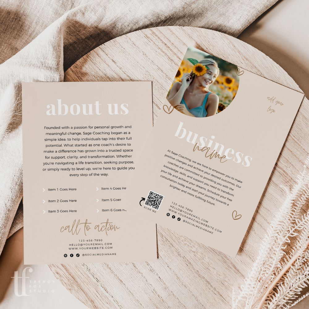 Business Introduction Flyer | Canva Template - Trendy Fox Studio
