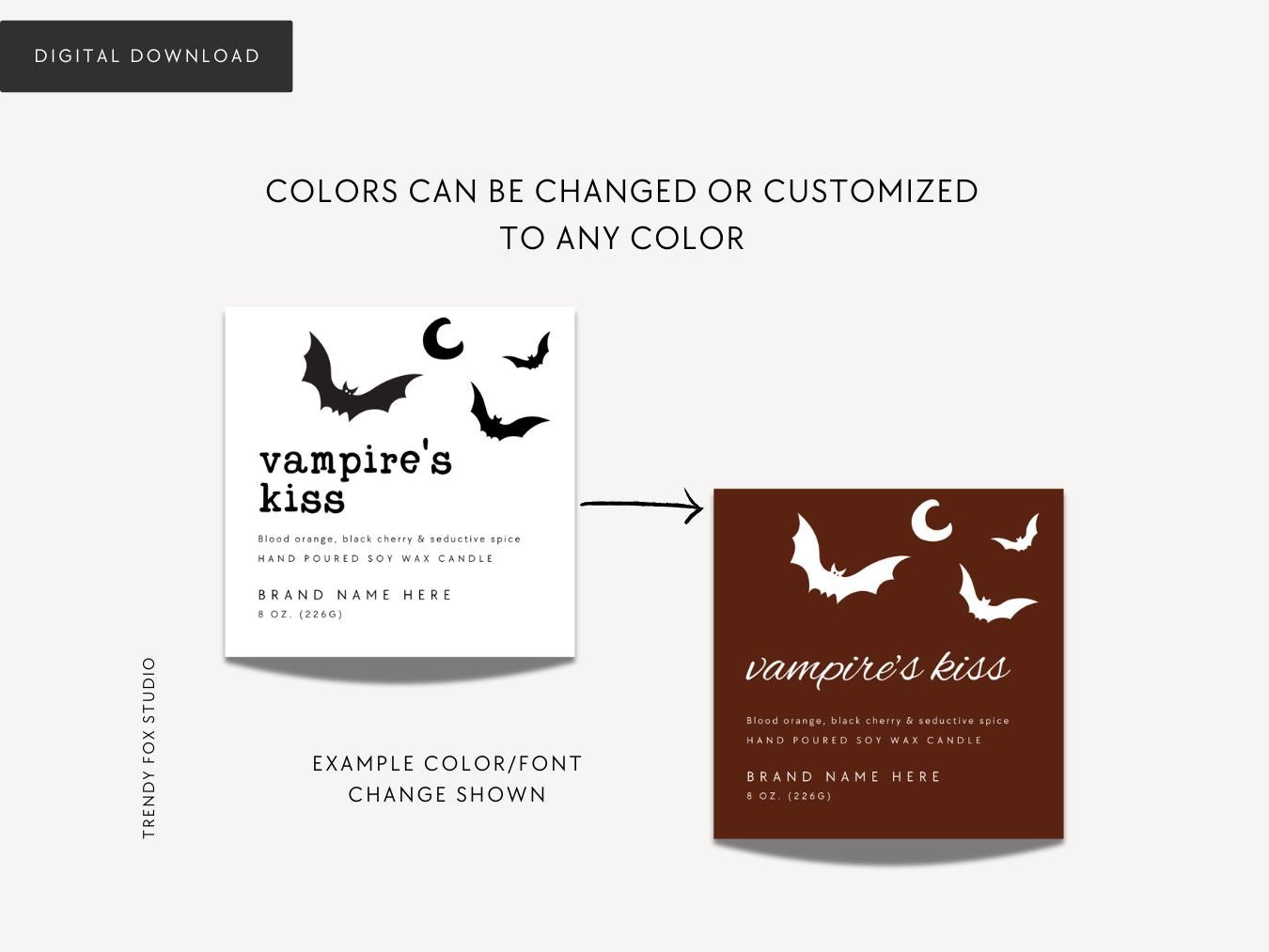 Halloween Candle Label Canva Template | Spooky Ghosts & Pumpkins - Trendy Fox Studio