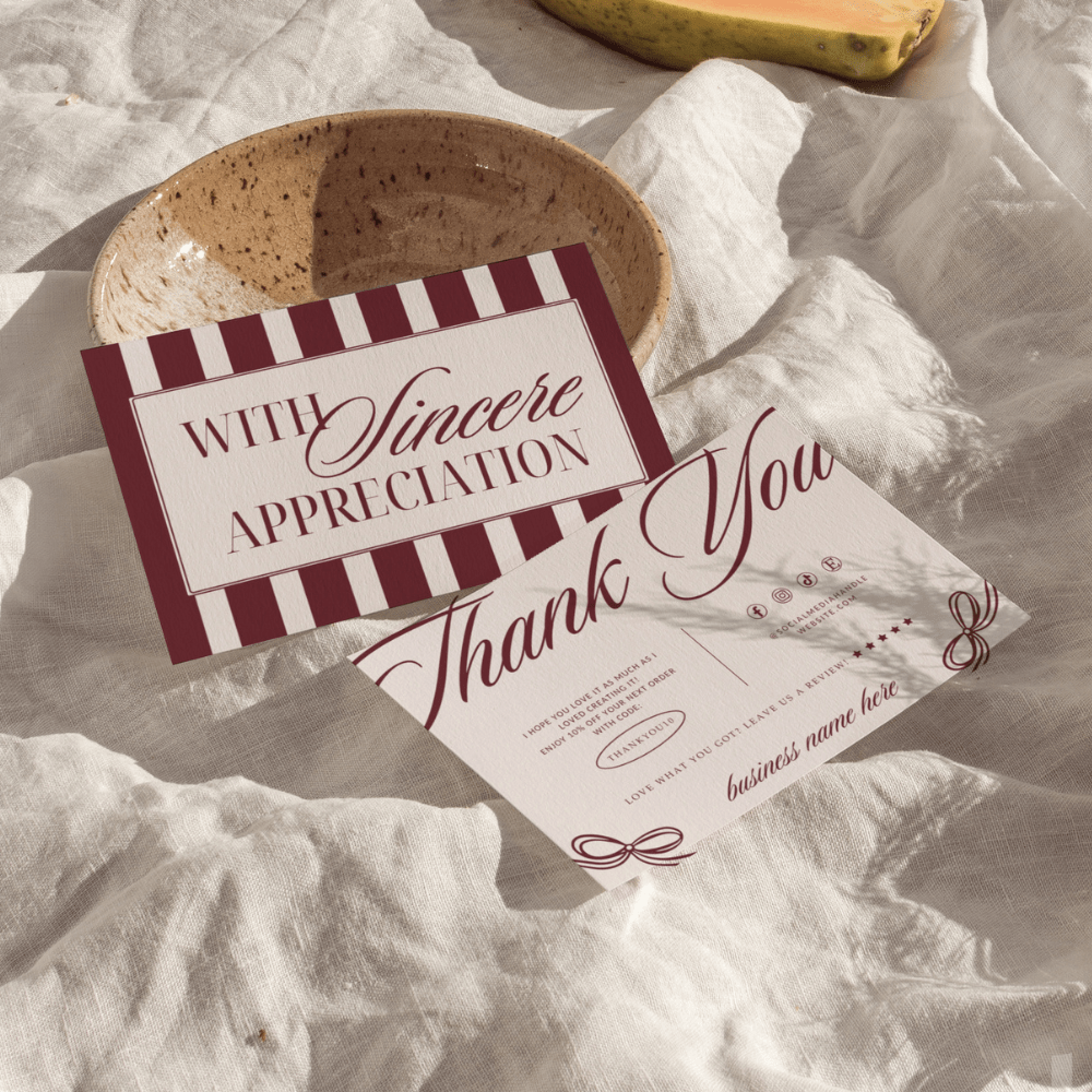 Business Thank You Card Canva Template | Elegant Old Money Style | Lorna - Trendy Fox Studio