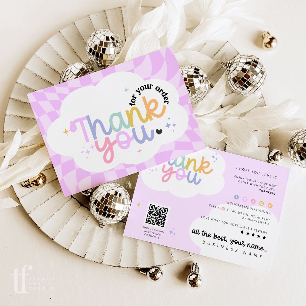 Business Thank You Card Canva Template | Lulu - Trendy Fox Studio