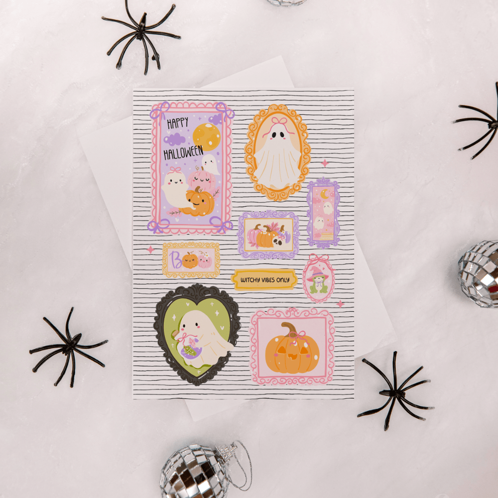 Halloween Business Thank You Card Canva Template | Pastel Pink Coquette Frames - Trendy Fox Studio